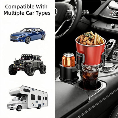 Cup Holder Expander for Car, 2-in-1 Car Cup Holder Expander Adapter with 360° Adjustable Base, Compatible with Most Large Bottles Drinks Mugs, Multiple Scenarios Use for Commuting, Road Trip (Black) - Image 6