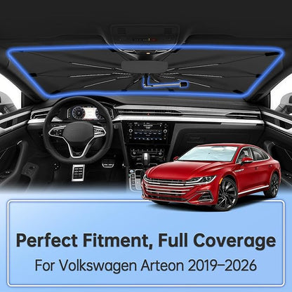Windshield Sun Shade Umbrella for Volkswagen Arteon 2019–2026 Front Window | Double Layer Sunshade for Front Windshield for Arteon,Aotmotive UV Protection Sun Blocker & Heat Shield - Image 2