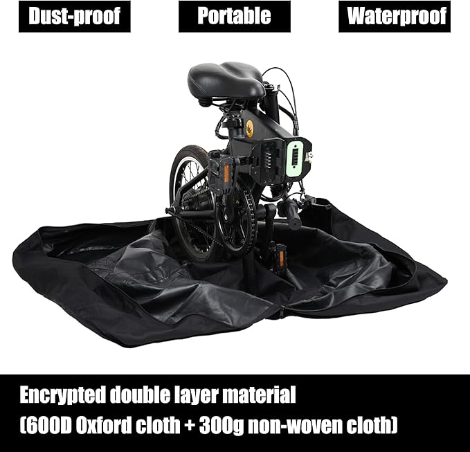 Rhinowalk 20/26inch Folding Bike Bag Waterproof Biycle Travel Case Carrying Case Outdoors Bike Transport Bag for Car Train Air Travel - Image 5