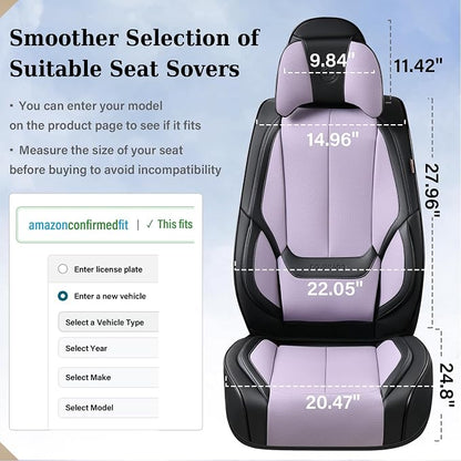 Coverado Car Seat Covers, Seat Covers for Cars, Waterproof Leather Auto Seat Protectors, Leather Car Seat Cushion, Car Interiors Accessories Universal Fit for Most Cars - Image 5