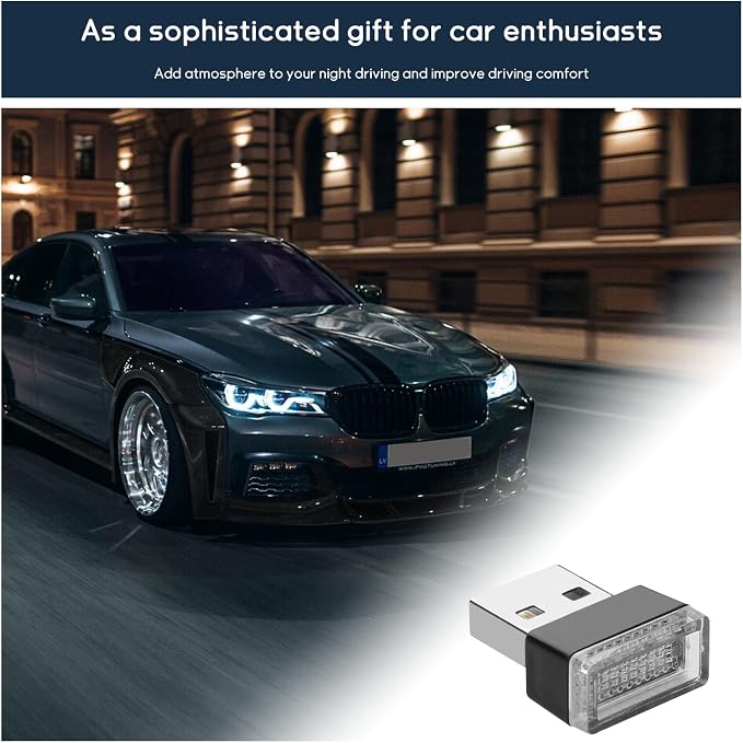Dickno 7 PCS USB LED Car Interior Atmosphere Lamp, Portable Mini LED Night Light, Plug-in USB Interface Trunk Ambient Lighting Kit, Universal Vehicle Interior Accessories (Multi-Colour) - Image 6