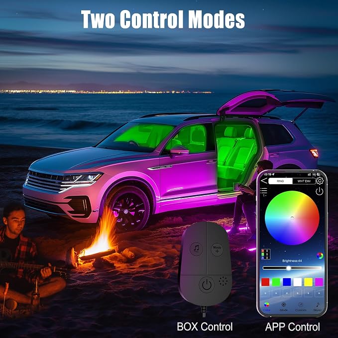 Honalia Car Lights Interior, LED Lights for Car Interior with APP Control | Smart Truck Inside Lights with DIY and Music Mode,Car Ambient Lighting for Truck SUV Jeep Man Woman,DC 12V - Image 4
