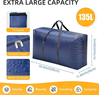 Extra Large travel duffel bag with Strong Handles, Waterproof duffel bag, Durable Zippers, Extra Large Storage Totes for Space Saving and Moving Supplies - Image 3