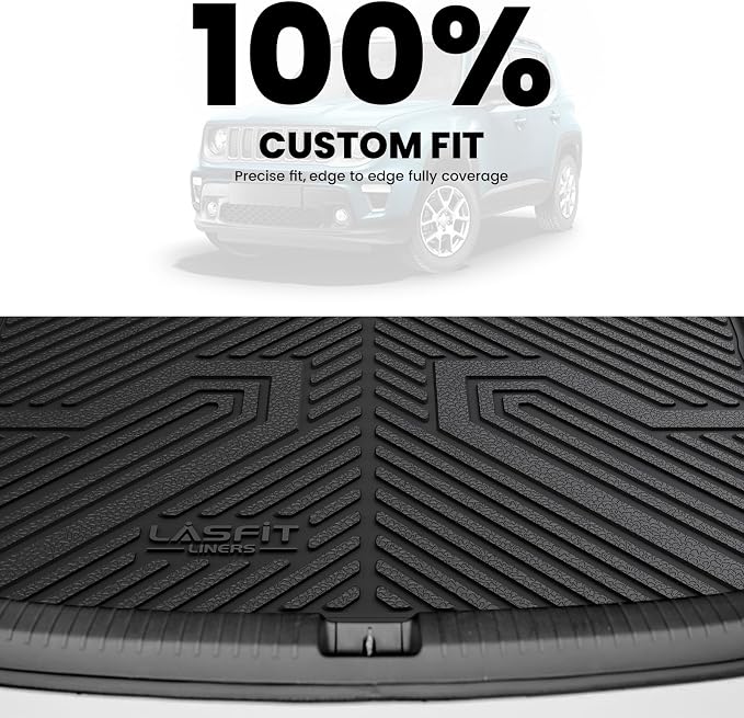 LASFIT Cargo Mat for Jeep Renegade 2015-2023 | All Weather, TPE, Custom Fit Accessories, Trunk Mat, Cargo Liner, Black - Image 2