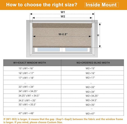 Persilux Light Filtering Roller Shades for Window Blinds,Cordless,Linen Fabric,Thermal Insulated Fabric UV Protection Shades for Home,Office,Bedroom,Door,Light Filtering-Light Brown,34" W X 72" H - Image 6