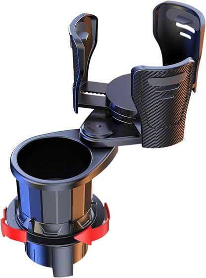 Car Cup Holder Expander, 2-in-1 Manual 360 Rotation | 2-in-1 360° rotating design, durable ABS build, twist-to-install, for daily commute, stable on flat roads by Unknown
