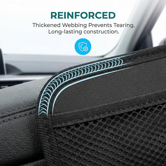 2PCS Car Net Pocket, Self-Adhesive Elastic Mesh Car Seat Side Organizer, Multifunctional Auto Interior Storage Bag for Phones, Keys, Sunglasses(Small) - Image 3