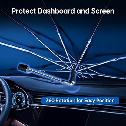 Windshield Sun Shade Umbrella for Volkswagen Tiguan 2018-2026 Front Window | 360 Rotation Foldable Car Sunshade, Highly Reflective Auto Sun Shield Cover for UV Protection, Keep Car Cool Accessories - Image 5
