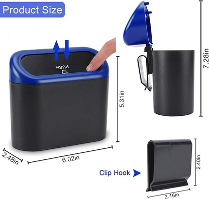 Accmor Car Trash Can with Lid, Waterproof Vehicle Trash Bin Car Dustbin Garbage Organizer Storage, 2 Pack Mini Garbage Bin Trash Container for Auto Cars, Home, Office - Image 2
