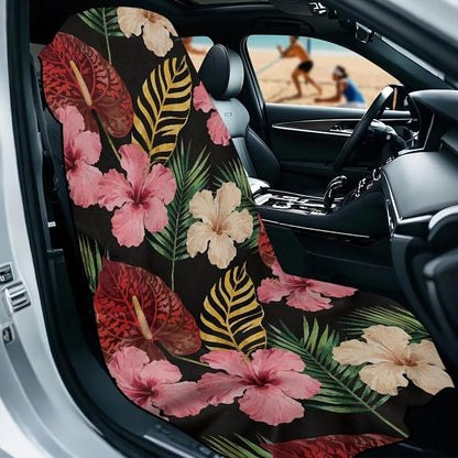 Hawaiian Hibiscus Car Seat Towel Cover After Gym with Storage Bag Sweat Auto Interior Seat Protector Tropical Hibiscus Flowers Car Interior Accessories for Swimming Yoga Running Sweat Towel - Image 2