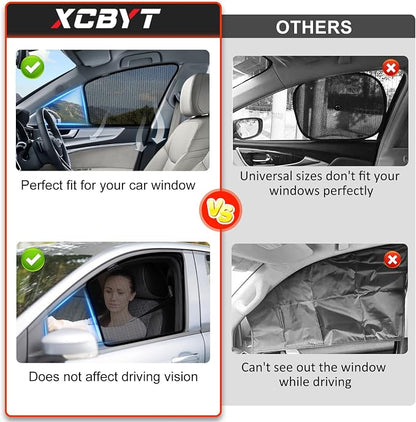 XCBYT 2021-2025 Toyota Highlander Sun Shade, 4-Pack Privacy Cooling Mesh | Breathable & blocks heat for camping & baby sleeping.Front shades are partial for rearview mirror. Wait 24h for clips to set - Image 4