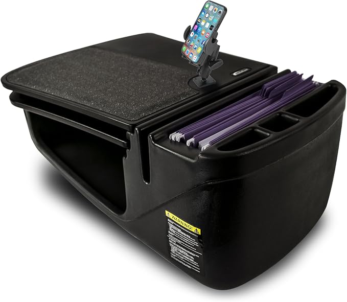 AutoExec GripMaster Car Desk for Your Vehicle Workstation and Mobile Office, Black with Phone Mount | Vehicle Workstation, Mobile Office by AutoExec