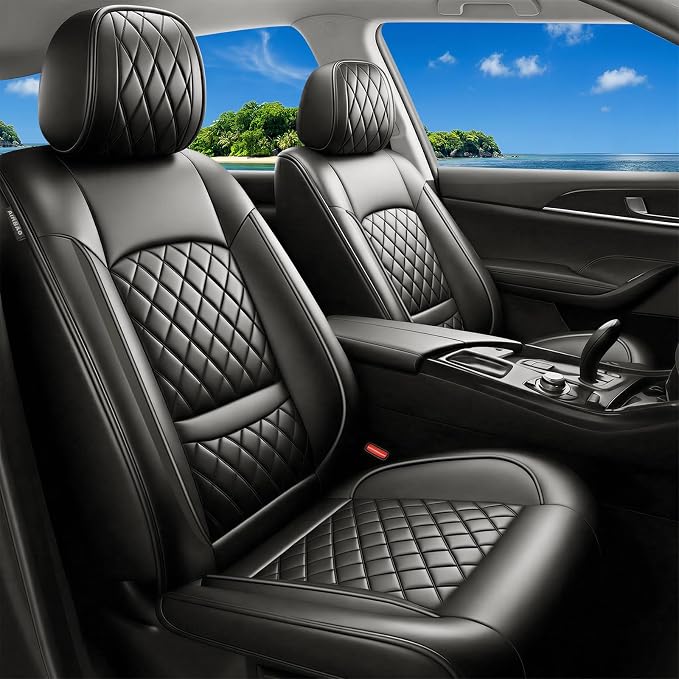 for Subaru Impreza 2012-2025 2026 Car Seat Covers, Full Set, Black | Luxury Full Coverage Leather Seat Protectors, Waterproof Breathable, Non-Slip, Easy to Install, Airbag Compatible, All-Season by Unknown