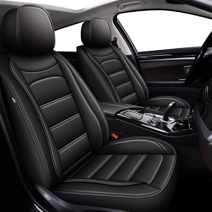 IKABEVEM Car Seat Covers Fit for Toyota Corolla Cross 2022 2023 2024 2025 2026: Full Set Luxury Leather Automotive Seat Covers, Car Seat Protector(5 Seats, Black) by IKABEVEM