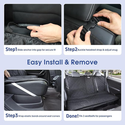 ALLANSING Upgraded 900D Heavy Duty Dog Back Bench Seat Cover, Car Seat Protector, Seatbelt & Armrest Compatible, Waterproof & Non‑Slip for Dogs & Kids, Fits Most Cars, SUVs & Trucks - Image 7