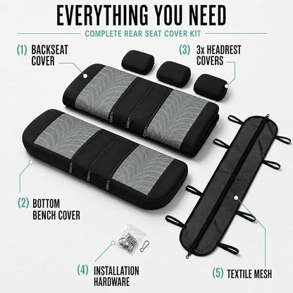FH Group Rear Set Travel Master Car Seat Covers - Universal Fit, Split Bench Rear Seat, Washable, for SUV, Sedan, Gray - Image 6