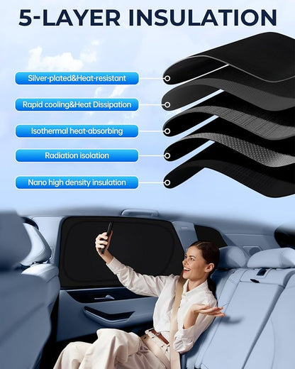 Car Window Shades for Toyota Land Cruiser Prado 250 2024-2025, 8Pcs | Privacy Sun Shade Set for Front Windshield Side and Rear Windows, Full Window Covers Keeps Vehicle Cool for Camping Napping - Image 7