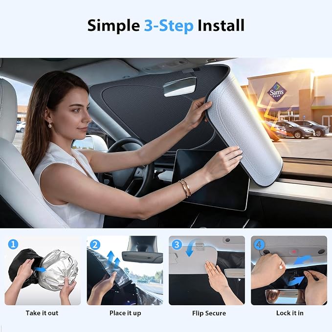 2026 Upgraded Windshield Sun Shade for Toyota Prius [Precision Custom Fit, Superior UV & Heat Block] Cooling Tech Fabric, Durable Foldable with Storage Bag, Fits 2001-2026 - Image 8