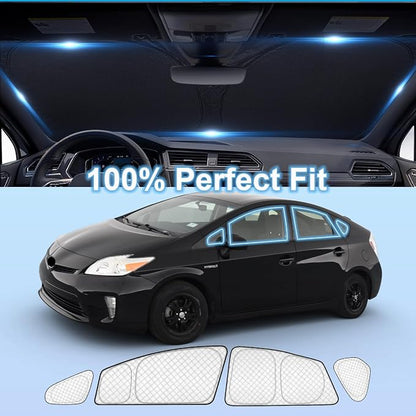 KMF 10pcs Thicken Sun Shades for Toyota Prius 2010-2015 Accessories (Not Prius C or V), Full Car Window Covers Sunshade for Windshield Side Rear, UV Block and Privacy Blackout for Camping - Image 3