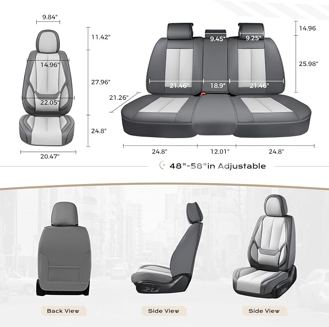 Coverado Car Seat Covers, Seat Covers for Cars, Waterproof Leather Auto Seat Protectors, Leather Car Seat Cushion, Car Interiors Accessories Universal Fit for Most Cars - Image 6