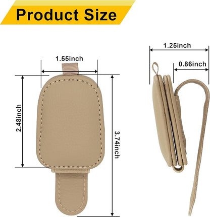 Yuoyar Magnetic Leather Sunglasses Holder for Car, 2 Packs (Beige) | Magnetic Car Visor Accessories - Image 7