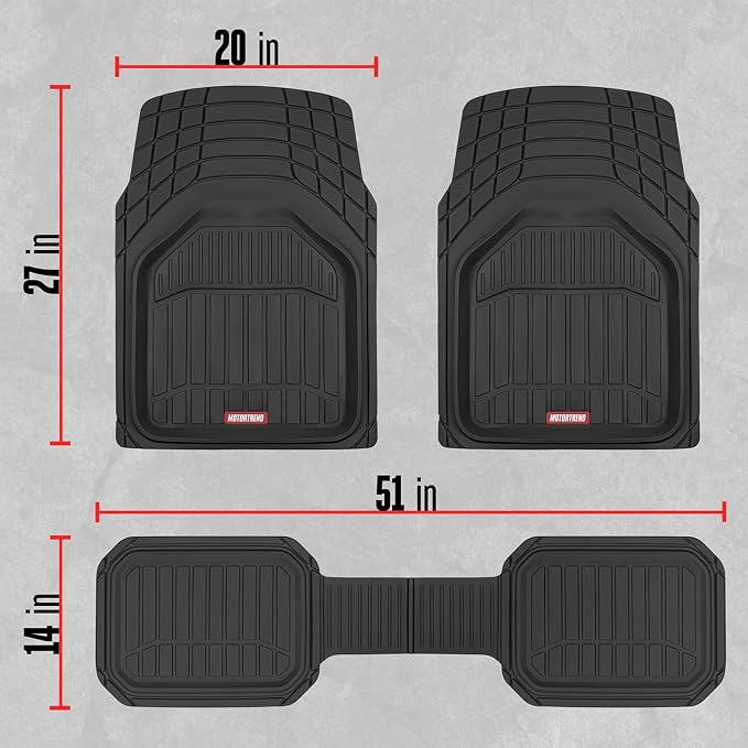 Motor Trend 943-BK FlexTough Defender Car Floor Mats -Next Generation Deep Dish Heavy Duty Contour Liners for Car SUV Truck & Van-All Weather Protection, Trim to Fit Most Vehicles Black - Image 10