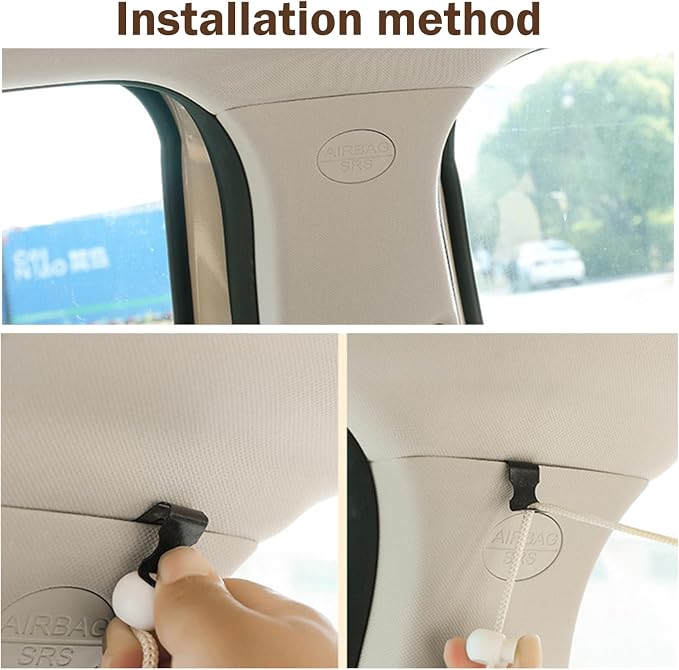 Shakas 2 PCS Car Privacy Curtains, Front and Rear Partition Sun Protection and Heat Insulation Covers, Cute Flower Decoration Sleeping Curtains with Hook Suction Cup Accessory, for Cars SUVs (Beige) - Image 7