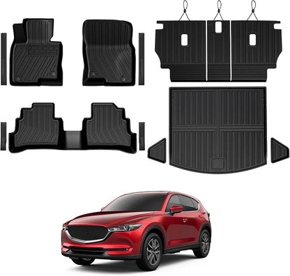 Floor Mats for 2017-2025 Mazda CX-5 Accessories | Full-Coverage Set with Cargo Liner & Backrest Protector, Odorless & Durable, All-Weather Protection, 3D Laser Fit by GALVAGNITE