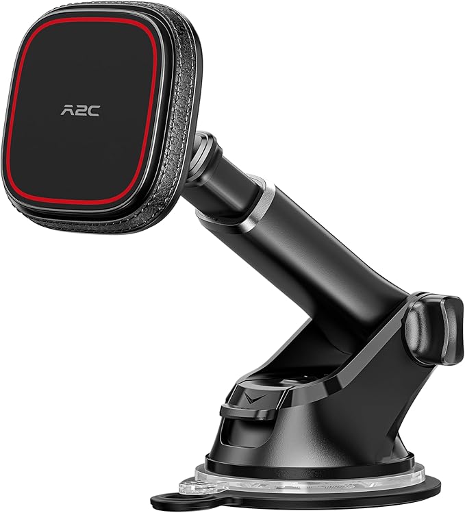 APPS2Car for MagSafe Car Mount, Dashboard & Windshield Suction Cup Holder with Telescopic Arm, Magnetic Phone Holder for Your Car, Designed for iPhone MagSafe Case (Black-Magsafe) by APPS2Car