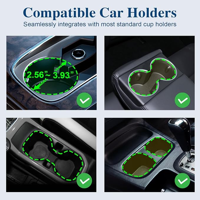 Car Cup Holder Expander, Cup Holder Extender Adapter with Expandable Arm and Adjustable Base, Compatible with Yeti Ramblers, Hydro Flasks, Stanley, Owala Most Coffee Mugs Bottles & Cups (CUP-B-2pack) - Image 2