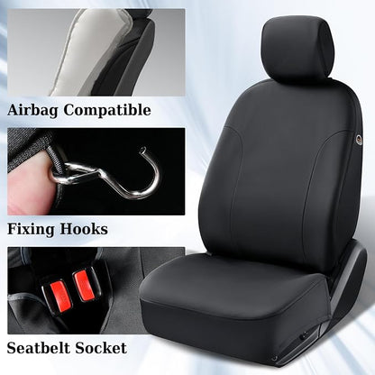 Coverado Front Seat Covers, Waterproof Canvas Seat Protector for Car Seat Cushions for Kids & Dogs, Compatible with 2015-2024 Ford F150 & 2017-2024 Ford F250 F350 F450(Black, 2PCS) - Image 7
