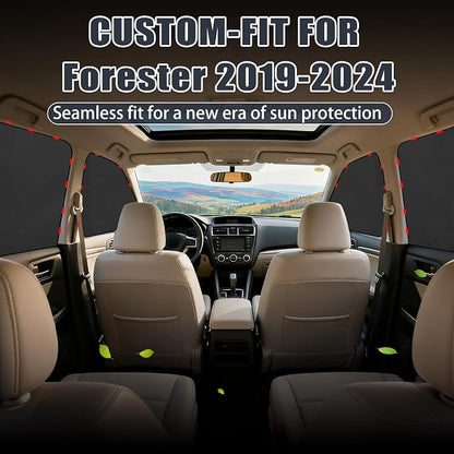 ZATOOTO Subaru Forester Sun Shade 2019-2024, Full Blackout for Privacy | 100% UV Protection, Blackout For Baby Breastfeeding, Sleeping, Camping, 4 Pack Magnetic Side Window Covers - Image 7