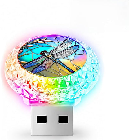 Dragonfly USB LED Car Portable Interior Multi-Color Atmosphere Lamp | Portable Mini LED Night Light Auto Ambient Lighting, Universal Vehicle Bedroom Decor Car Accessories Gifts for Women Men by Unknown