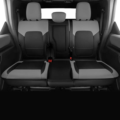 Ford Auto Seat Cushion Custom for Ford Bronco Seat Cover 4Door 2026-2021 | Black and Grey Bronco Interior Accessories Leather SUV Seat Cover Full Set (Bronco 4Door-Black+Grey) - Image 2