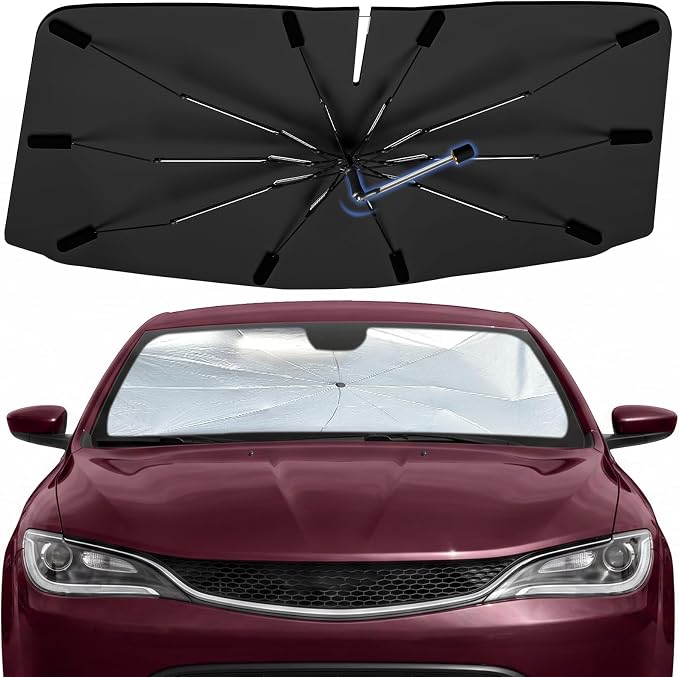 Windshield Sun Shade Umbrella for Chrysler 200 2011–2017 Car Front Window | Double Layer Sunshade for Front Windshield for 200,Aotmotive UV Protection Sun Blocker & Heat Shield by Bocvam