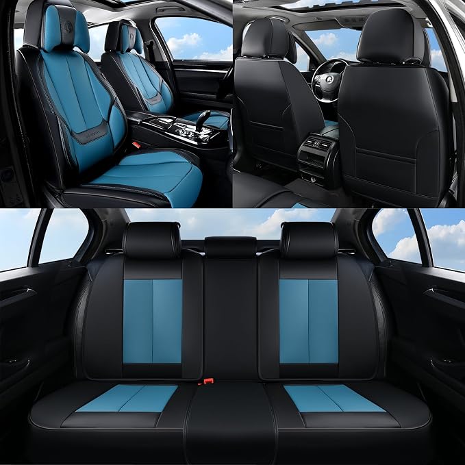 Coverado Car Seat Covers, Seat Covers for Cars, Waterproof Leather Auto Seat Protectors, Leather Car Seat Cushion, Car Interiors Accessories Universal Fit for Most Cars - Image 8