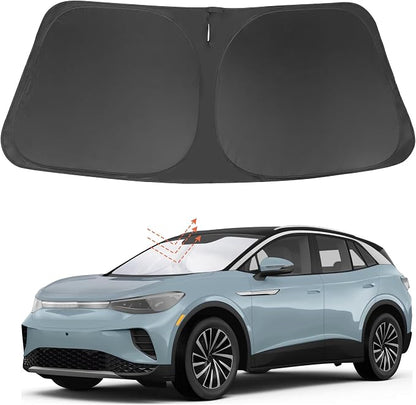 Front Windshield Sun Shade Foldable Car Front Window Sun Shade Windshield Shade Custom Fit for 2021-2025 2026 Volkswagen VW ID.4 Block UV Rays Accessories Heat Keep Cooler by FannycCargoCover