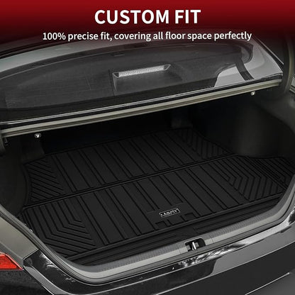 LASFIT Cargo Mat for Toyota Camry 2018 2019 2020 2021 2022 2023 2024-2026 | All Weather Custom Fit Anti-Slip Pet Friendly Easy Clean TPE Trunk & Backrest Mats for 8th 9th Gen Camry, Black - Image 3