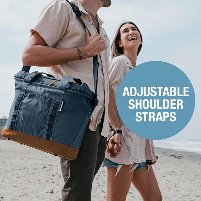 CleverMade Pacifica Collapsible Cooler Bag, Large Travel Cooler, Cool Gray | Keep Drinks Cold and Pack Light | A Reinforced Base, Storage Pocket, Bottle Opener, and Shoulder Strap Add Outdoor Utility - Image 5