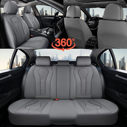 Coverado Car Seat Covers, Gray Seat Covers Full Set, Auto Seat Cover 5 Seats, Car Seat Cushion, Car Seat Covers Front Seats Back Seat Covers, Seat Cover Car Seat Protector Universal Fit Most Cars - Image 5