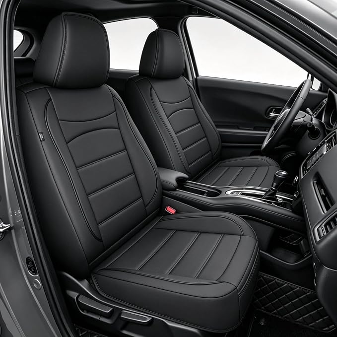 IKABEVEM Car Seat Covers for Honda HR-V/HRV 2016-2022 Custom Fit Full Set | EX, EX-L, LX, Sport,Touring, Waterproof Breathable Scratch Resistant Full Wrap Leather Car Protector, Airbag Compatible by IKABEVEM