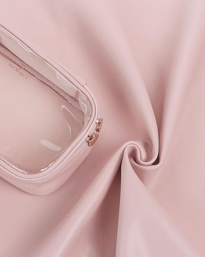 Small Makeup Bag,Clear Make Up Bag Organizer Cute Stuff Pouch Traveling Compact Toiletry Bag Car Bag for Travel Essentials,Pink - Image 9