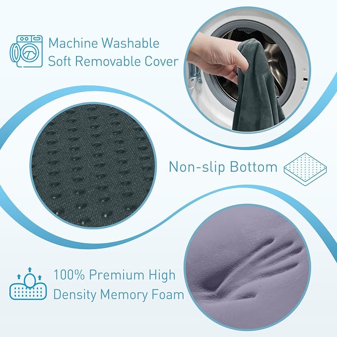 BlissTrends Extra Thick Seat Cushion for Office Chair & Car Seat, DarkGreen | XX-Large Tailbone & Sciatica Relief, Ergonomic Support, High-Density Memory Foam, Comfort for Extended Sitting - Image 3