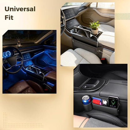 2 Pcs Car Seat Gap Filler Organizer, Universal Premium Leather Front Seat Side Organizer, Gap Filler for Car, Leather Car Storage Box with Multi-Pocket Design for Car Truck - Image 5