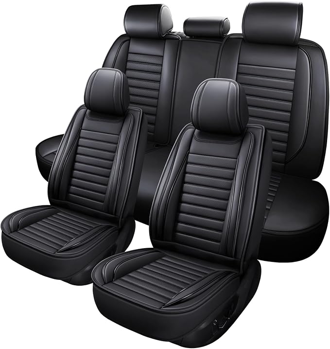 MINGBRON Car Seat Covers,Car Seat Protector Waterproof,Seat Covers Full Set, Car Seat Protectors,Automotive Seat Covers Fit for Most Cars Black by MINGBRONCARSEATCOVER