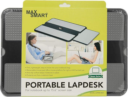 MAX SMART Portable Laptop Lap Pad, Laptop Desk with Retractable Mouse Tray, Sturdy Stable Work Surface for Bed Sofa Couch or Travel - Image 9