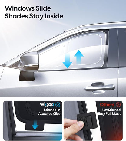 Wigoo 2026 8PC Full Set Window Sunshade for Toyota RAV4 2019-2025 | 7-Layer Cooler & Blacker, Ice-Crystal Tech, Full Set Shades With Windshield for Sun Block, Camping Accessories - Image 6