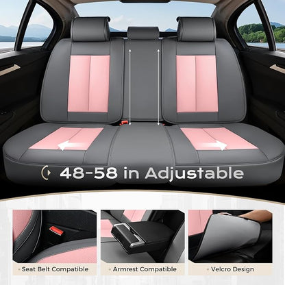Coverado Car Seat Covers, Seat Covers for Cars, Waterproof Leather Auto Seat Protectors, Leather Car Seat Cushion, Car Interiors Accessories Universal Fit for Most Cars - Image 4