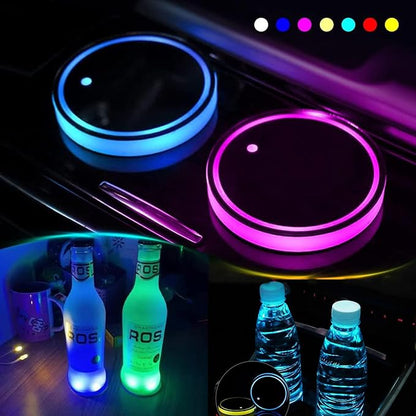 2PCS LED Car Cup Holder Lights, Light up Car Coasters for Cup Holders | 7 Color-Changing Light Up Cup Holder Insert Coasters, Waterproof Car Accessories for Teens, Car Gifts for Men & Women - Image 8
