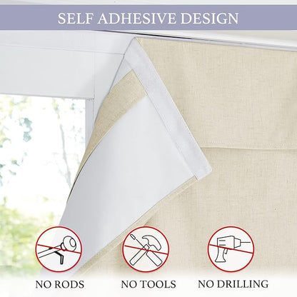 RYB HOME Classroom Door Window Cover, 100% Blackout Lockdown Shades | Linen Textured, Block Views, Privacy Sidelight Blids, For Glass Door School Office Nursery, W12 x L40, Beige, 1 Panel - Image 2